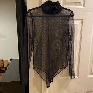 Zara see through mock neck bodysuit
